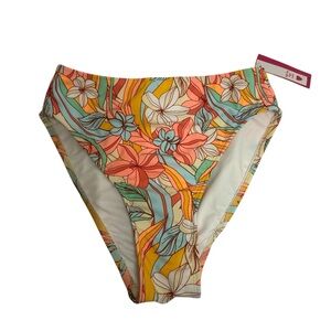 Xhilaration Multicolor Floral Bikini Bottoms - Coral, Yellow & Mint